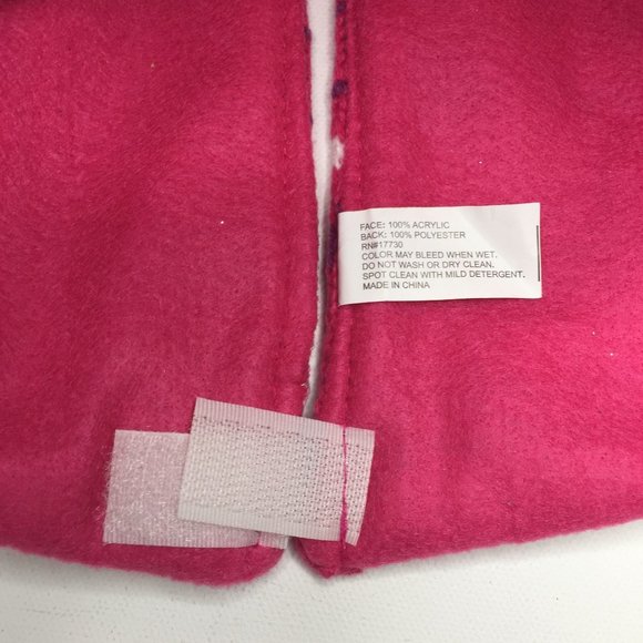 Holiday Mini Christmas Tree Skirt Pink Purple Knit 18" Sweater Snowflake - Picture 3 of 5